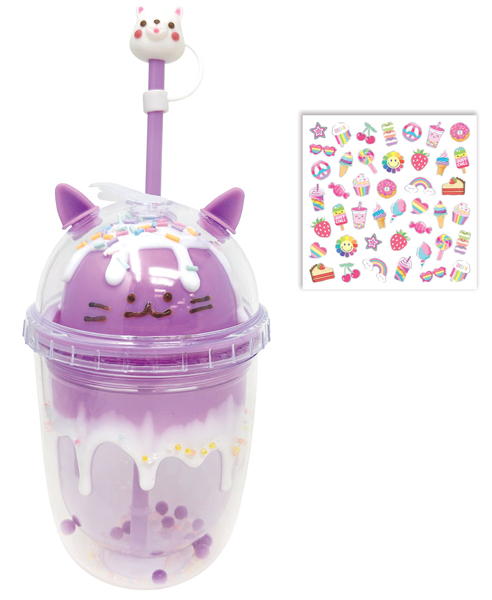 Plastična čaša sa slamčicom koja svetli u mraku 350ml 