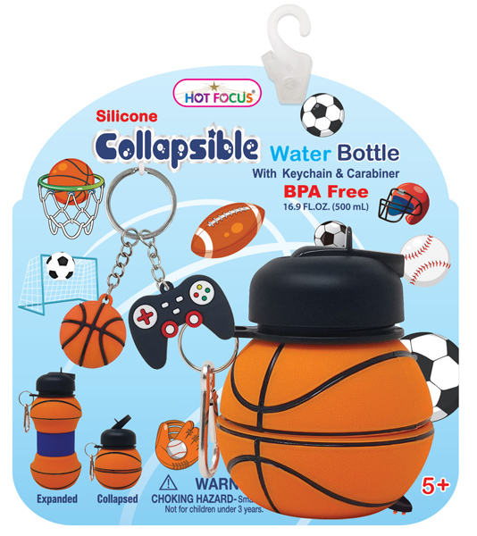 Silikonska flašica za vodu KOŠARKAŠKA LOPTA 500ml 