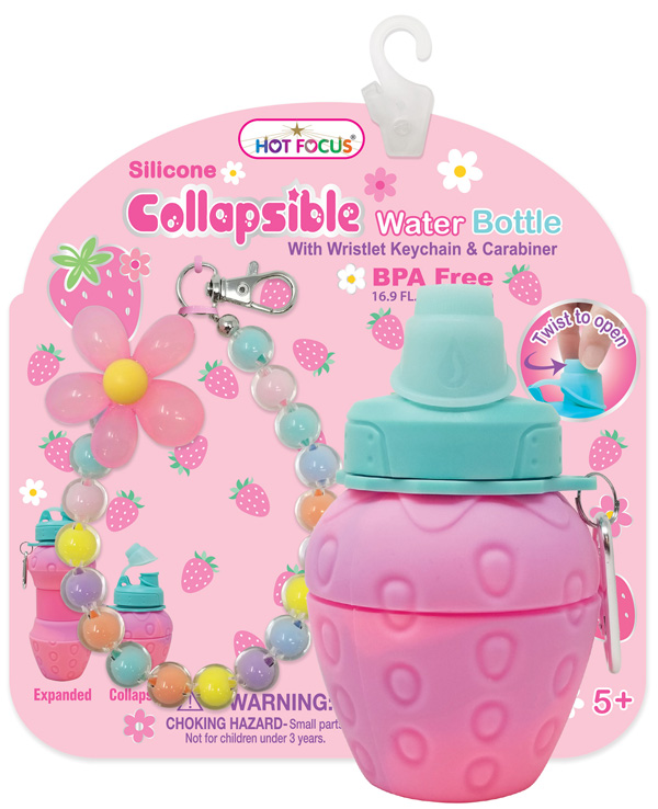 Silikonska flašica za vodu JAGODA 500ml 