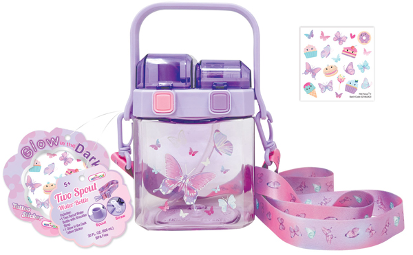 Plastična flaša za vodu sa stikerima LEPTIRI 600ml 