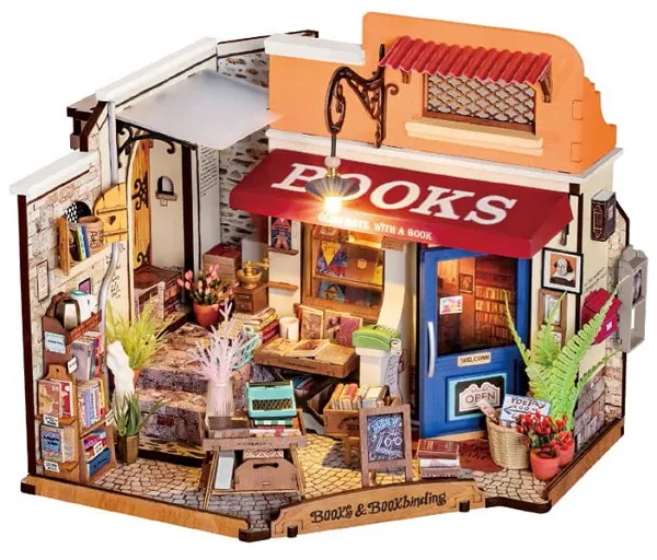 3D drvene puzzle CORNER BOOKSTORE Book Nook 