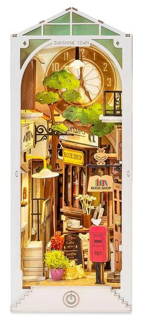 3D drvene puzzle / držač za knjige SUNČANI GRAD 