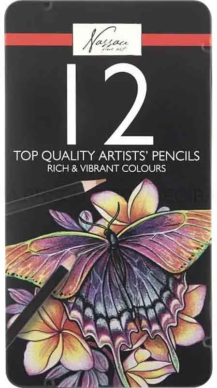 Drvene bojice u metalnoj kutiji - NASSAU 12 komada 