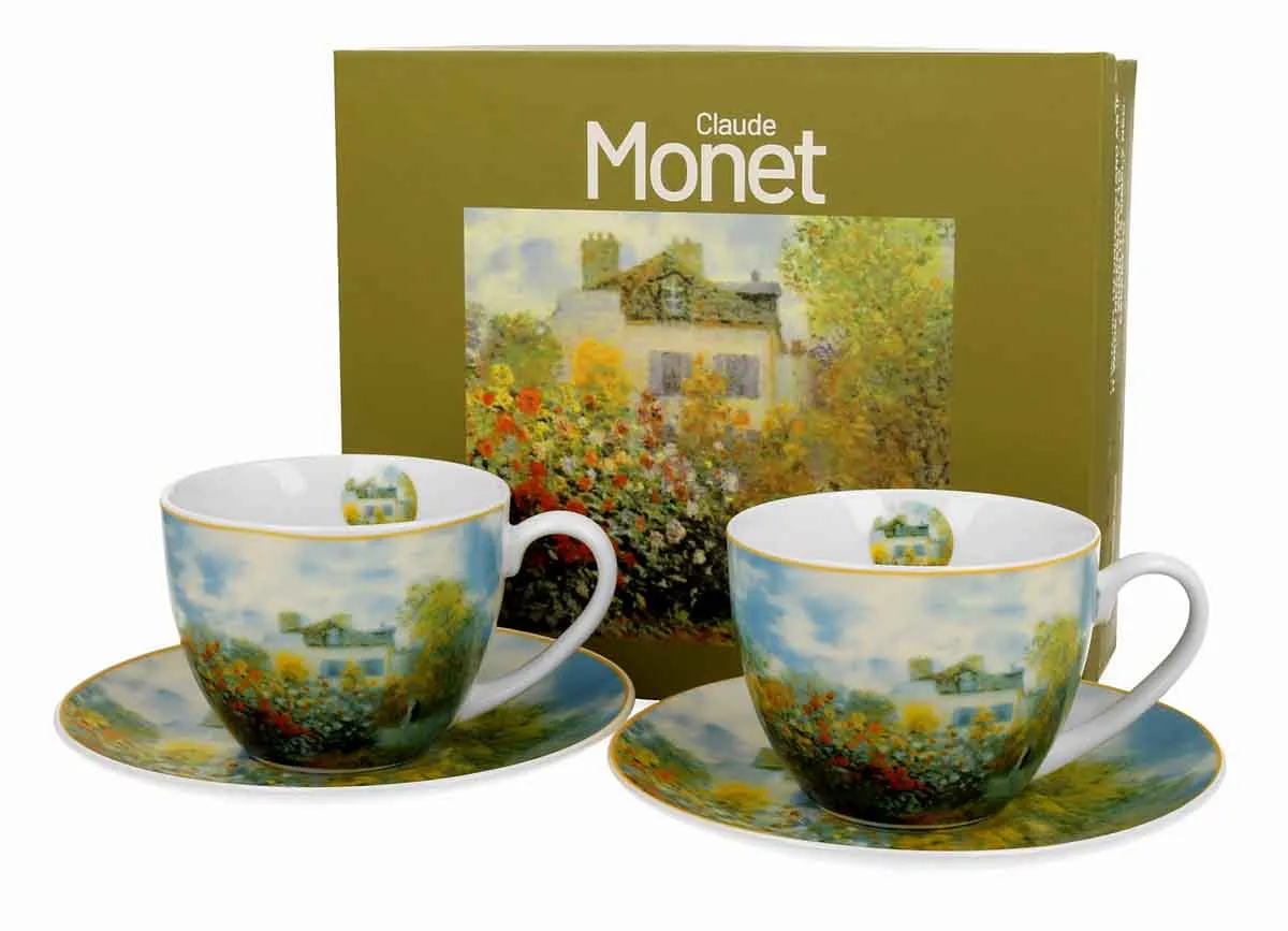 Set dve šolje sa tacnama THE GARDEN AT ARGENTEUIL - C. MONET 