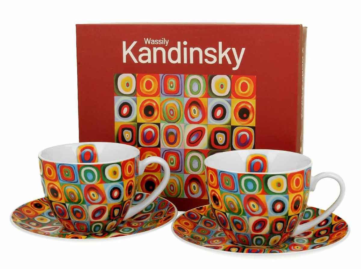 Set dve šolje sa tacnama SQUARES WITH CIRCLES - W. KANDINSKY 