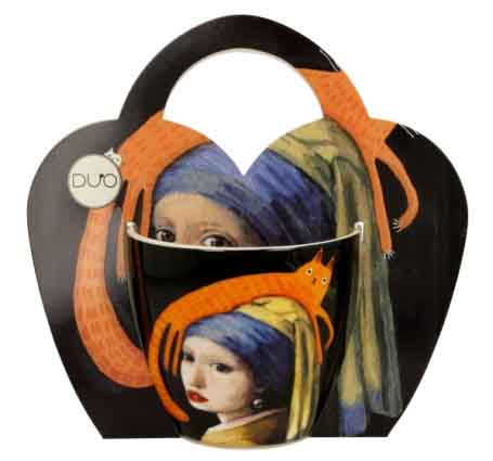 Šolja u kartonskoj torbici - CAT'S WORLD - GIRL WITH A CAT - 460ml 