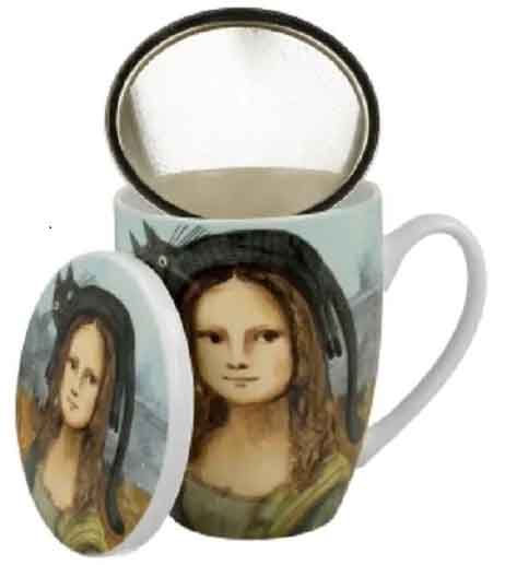 Šolja sa infuserom - CAT'S WORLD - MONA LISA WITH A CAT 