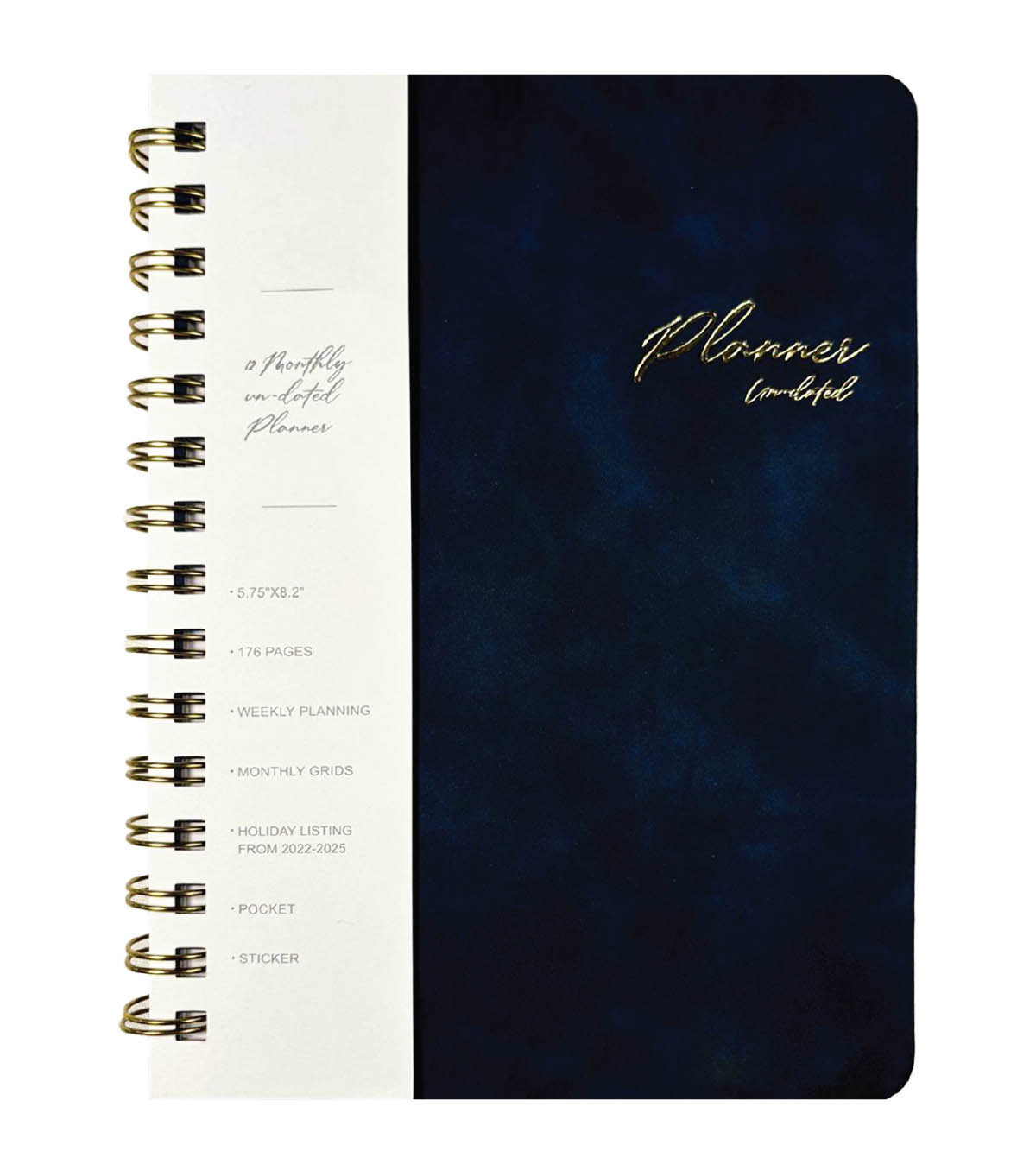 Nedatumirani planer A5 VEGAN LEATHER - Navy 