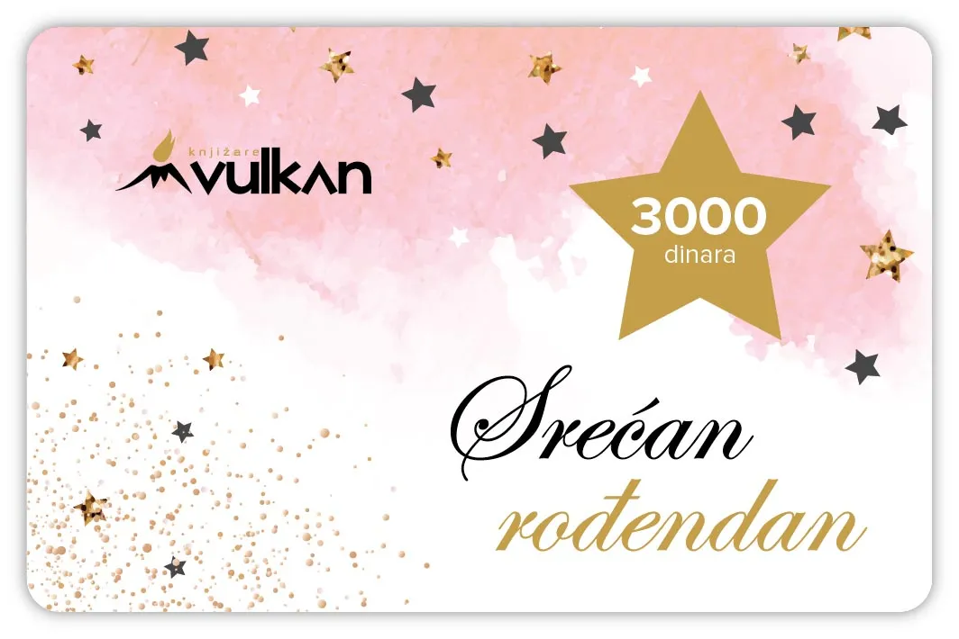 GIFT KARTICA / VAUČER Srećan rođendan roze zlatna 3000 