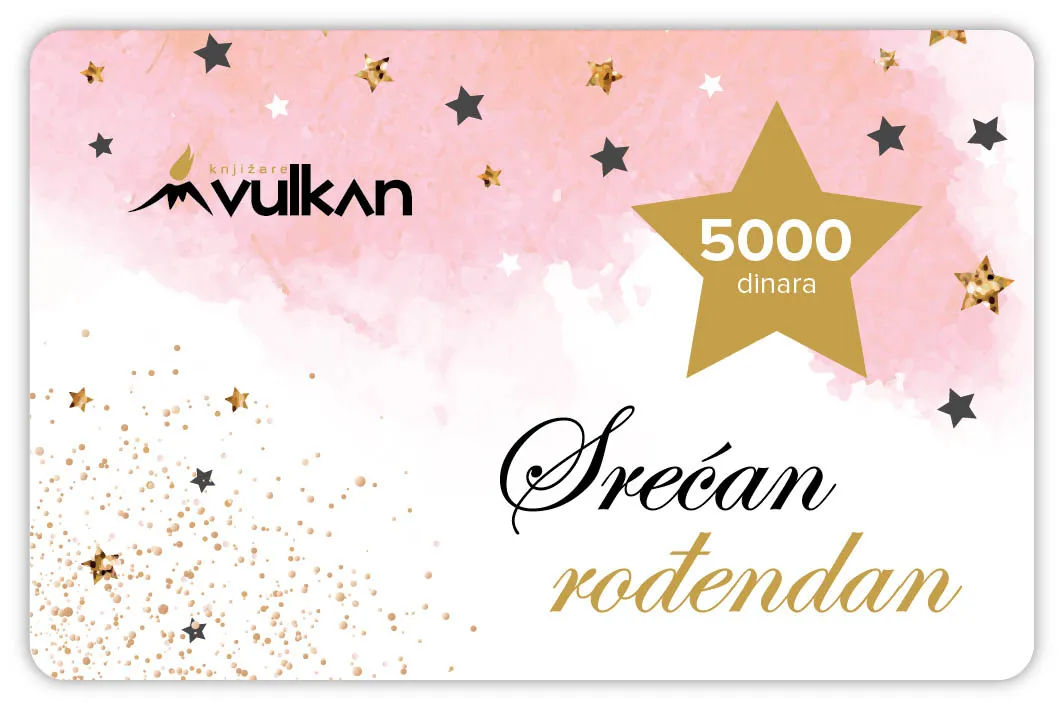 GIFT KARTICA / VAUČER Srećan rođendan roze zlatna 5000 