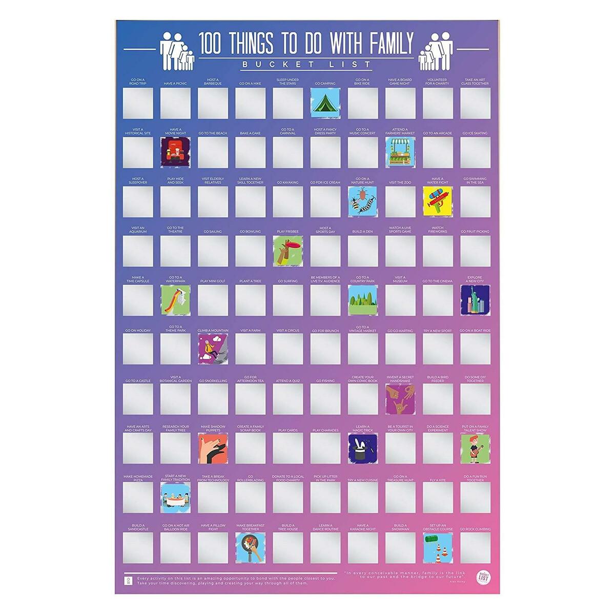 Greb-greb poster 100 THINGS TO DO WITH FAMILY 