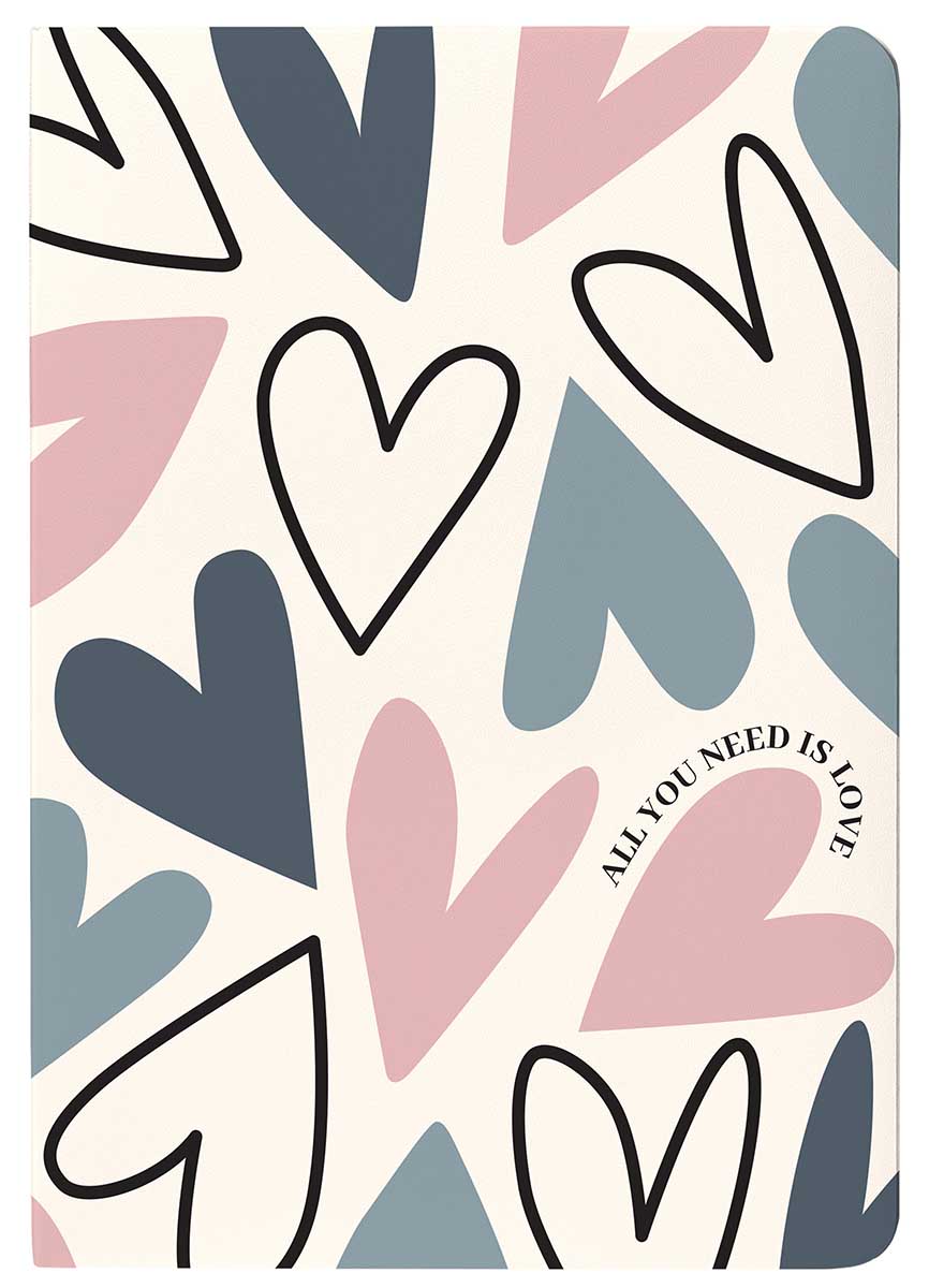 Sveska A4 HEARTS, 60 listova na kvadratiće 