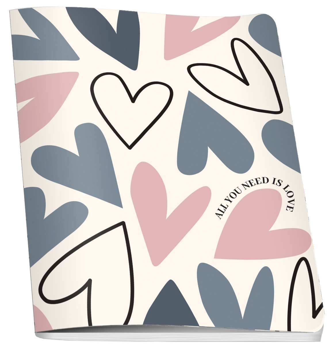 Sveska A5 HEARTS, 60 listova na kvadratiće 