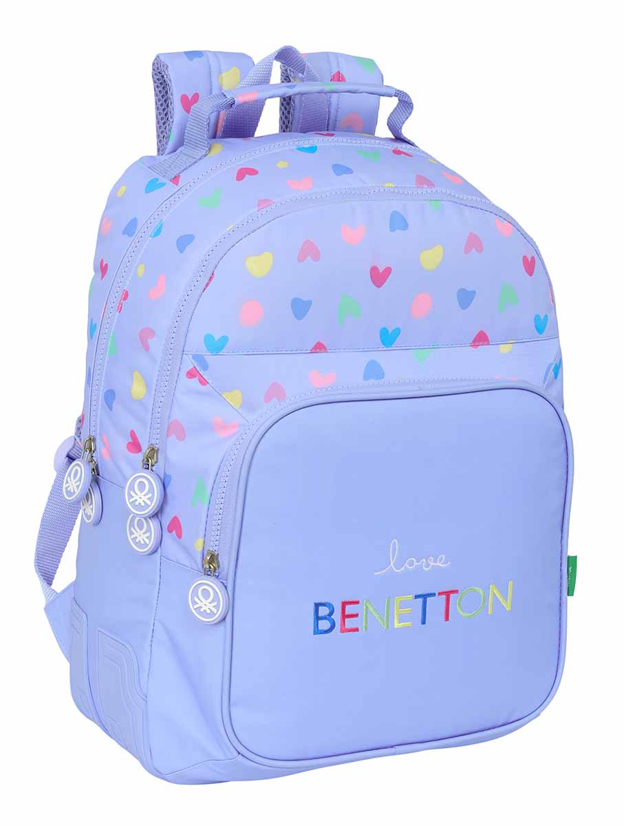 Ranac sa dve pregrade i koliima BENETTON - LILA 45cm 