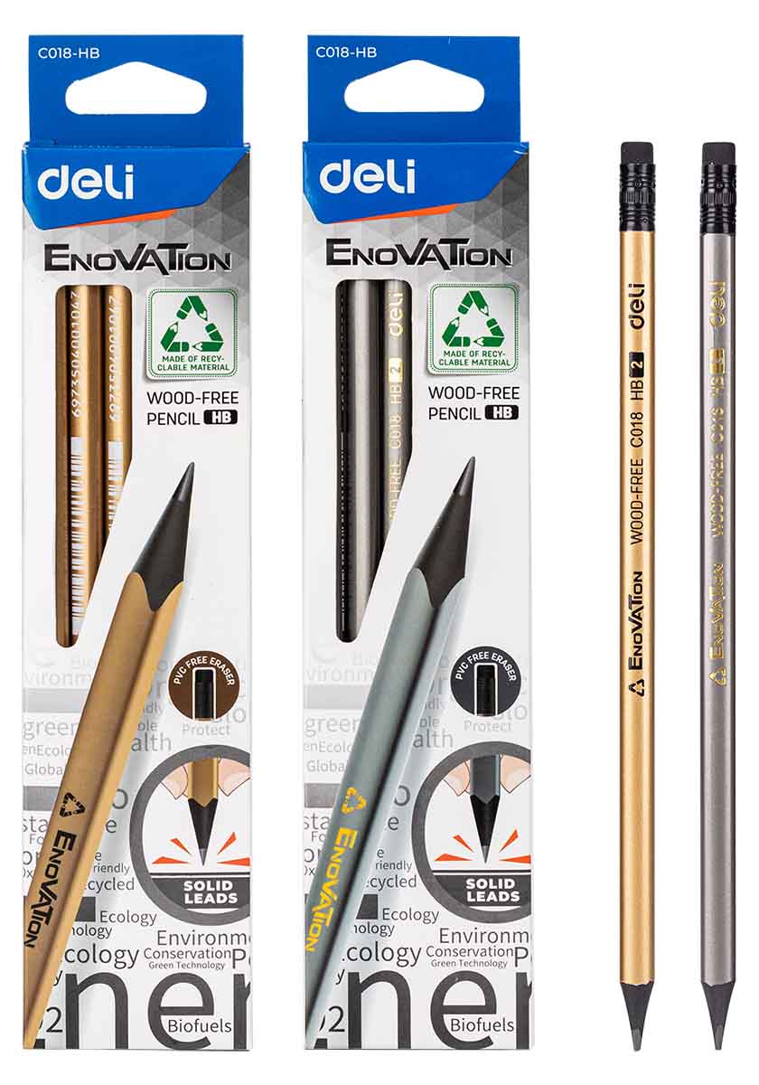 Grafitne olovke DELI zlatna i  srebrna HB 