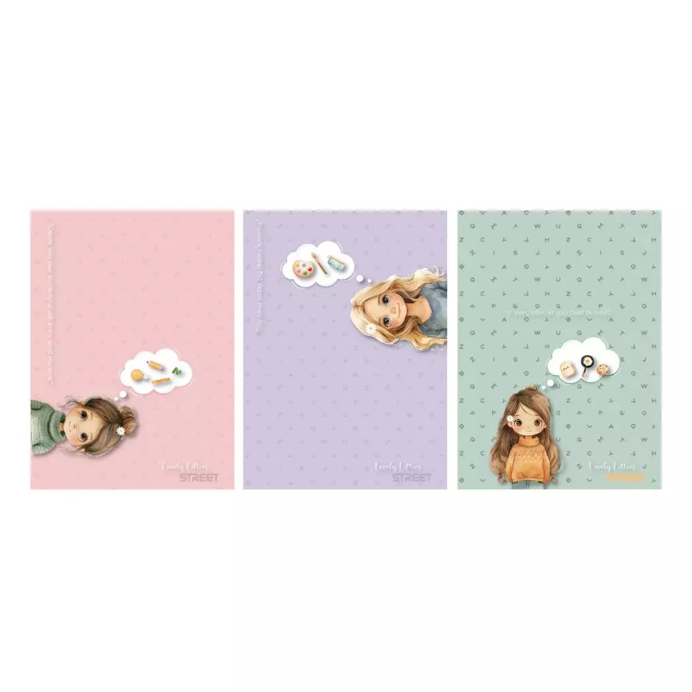 LOVELY LETTERS SVESKA A4/54/KVADRA  80G 