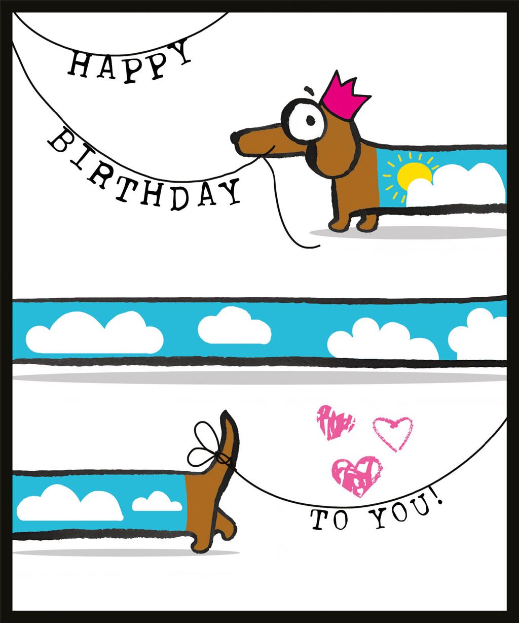 Rođendanska čestitka SAUSAGE DOG/CLOUD 