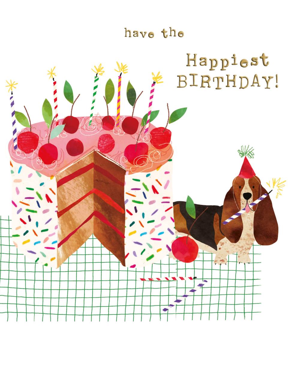 Rođendanska čestitka BASSET CAKE CANDLES 