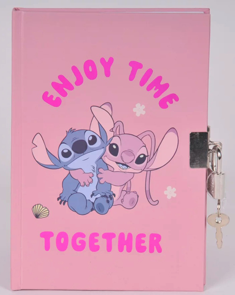 Dnevnik A5 sa ključićem STITCH AND ANGEL - PINK 