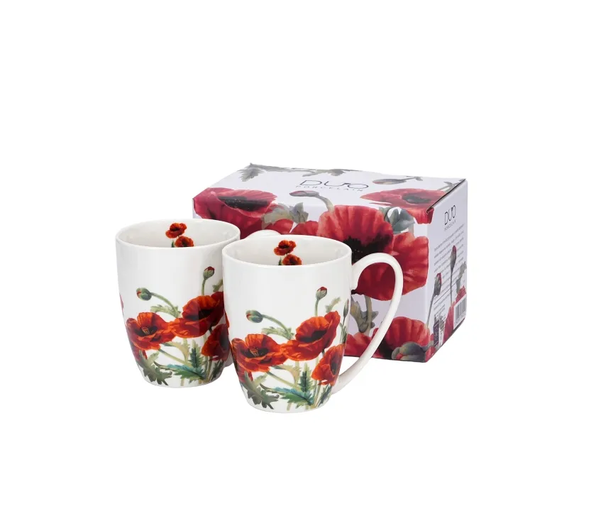 2 klasične šolje 360ml POPPIES 