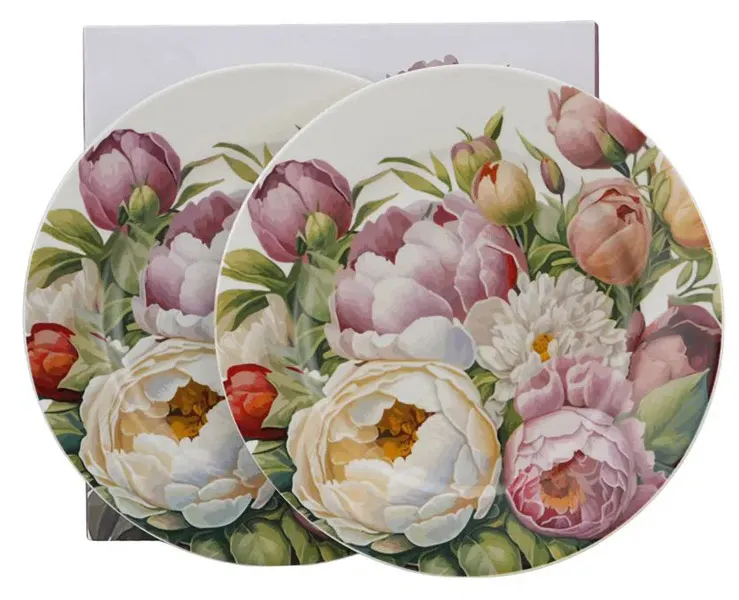 Set dva dezertna tanjira PEONIES 