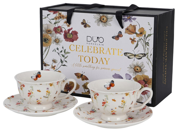 Set dve velike šolje sa tacnom GRACE 