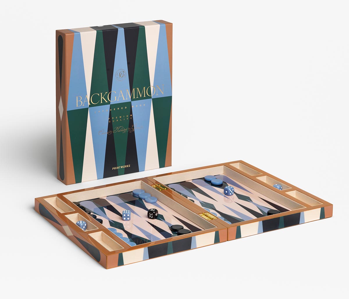 Društvena igra BACKGAMMON (lakirana drvena kutija) 