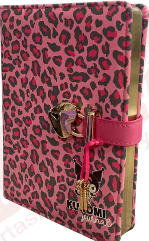 Notes KUROMI sa ključićem         13 x 18 cm - PINK 