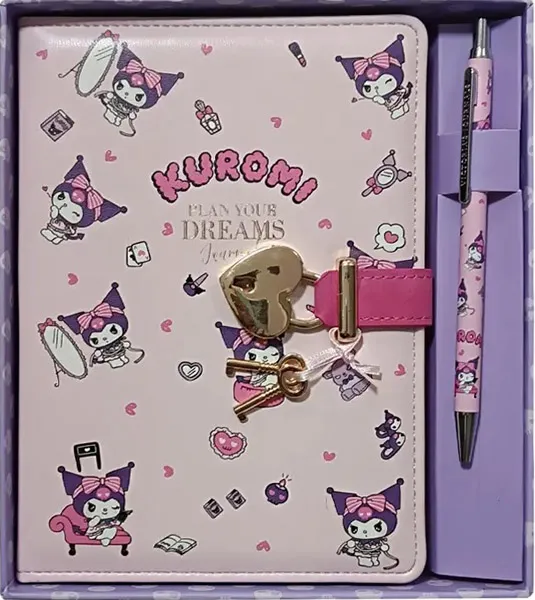 Notes sa ključićem i olovka KUROMI 