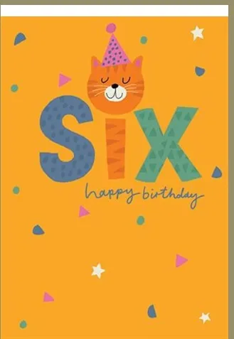 Rođendanska čestitka SIX - CAT HAPPY BIRTHDAY 