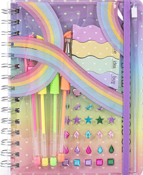 Notes sa spiralom + 4 gel olovke + stikeri 