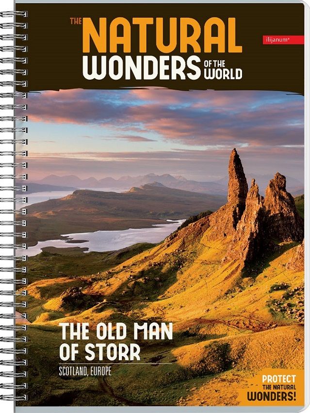 Sveska na kvadratiće A4 sa spiralom NATURAL WONDERS 80 listova (Više vrsta) 