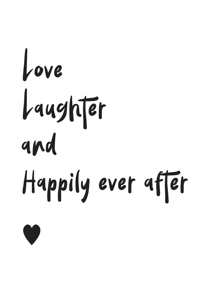Čestitka za venčanje LOVE, LAUGHTER AND HAPPILY EVER... 