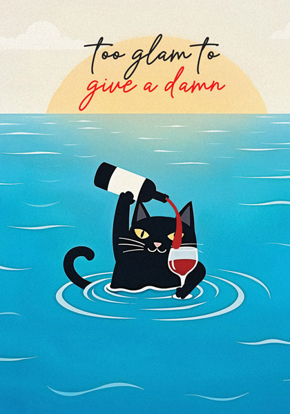 Čestitka TOO GLAM TO GIVE A DAMN 