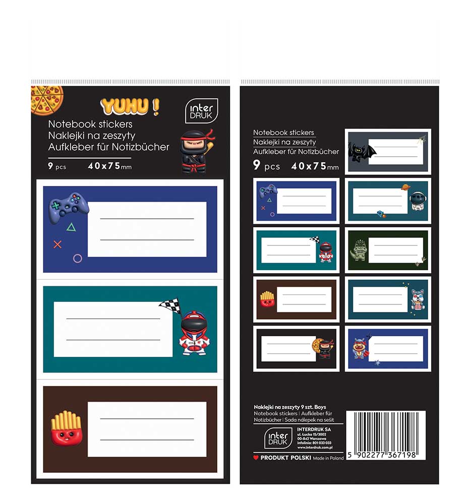 Nalepnice za sveske BOYS 7,5 x 4 cm 