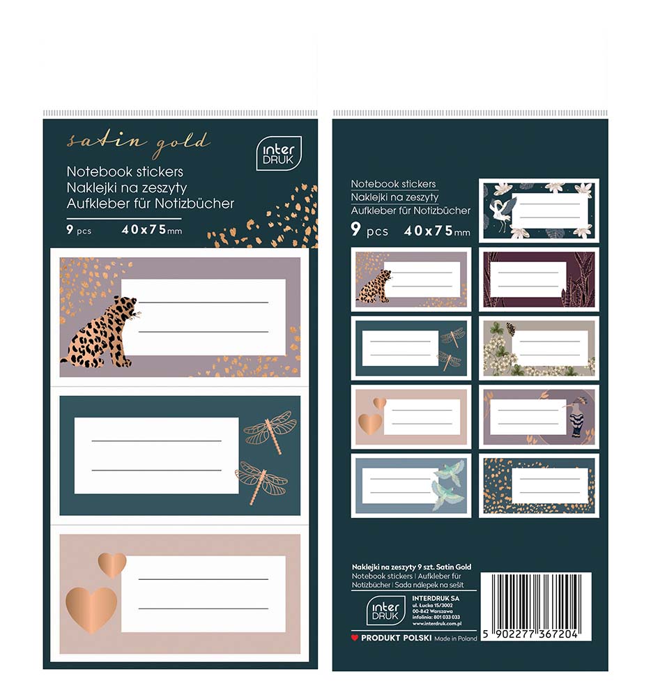 Nalepnice za sveske GOLD 7,5 x 4 cm 