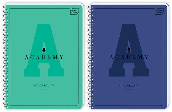 Notes sa spiralom A5 linije ACADEMY (DVE VRSTE) 