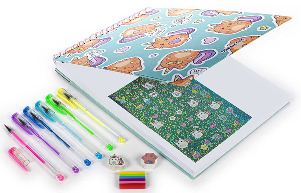 Set za crtanje blok + gel olovke + stikeri + gumica 