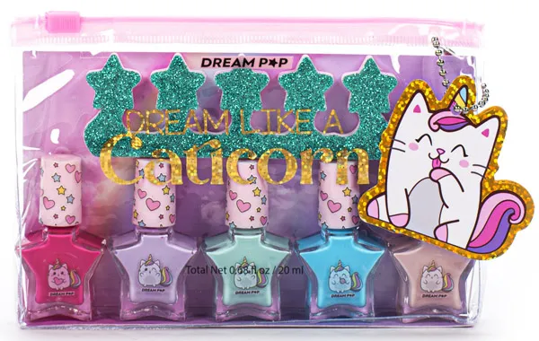 Set pet raznobojnih mini lakova za nokte i jednog separatora 