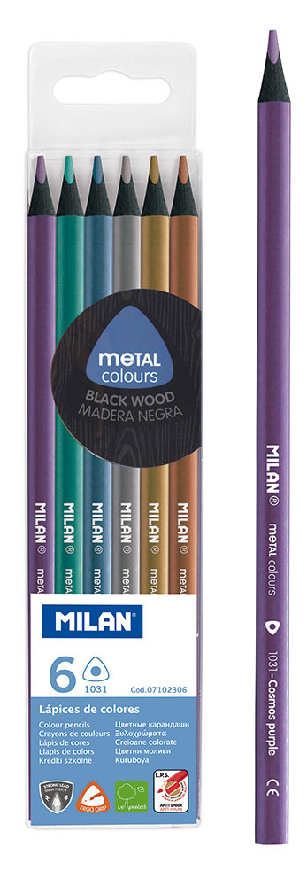 Drvene bojice MILAN METAL 6kom 