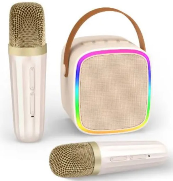 Karaoke zvučnik i 2 mikrofona BEŽ 