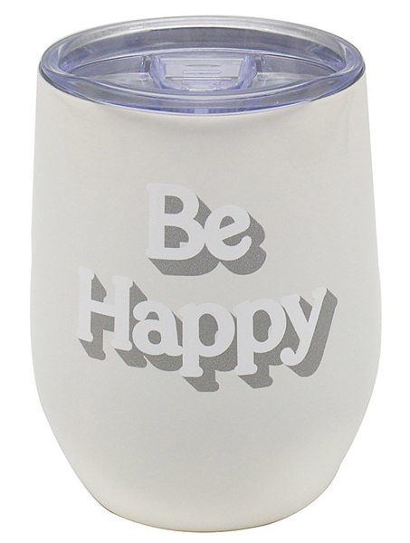 Putna šolja od nerđajućeg čelika BE HAPPY 