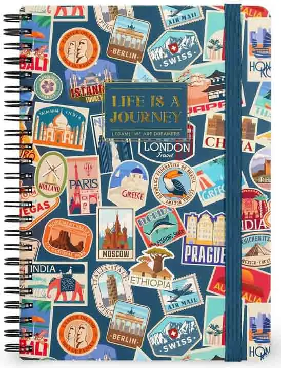 Notes sa spiralom TRAVEL STICKERS linije 21x15cm 