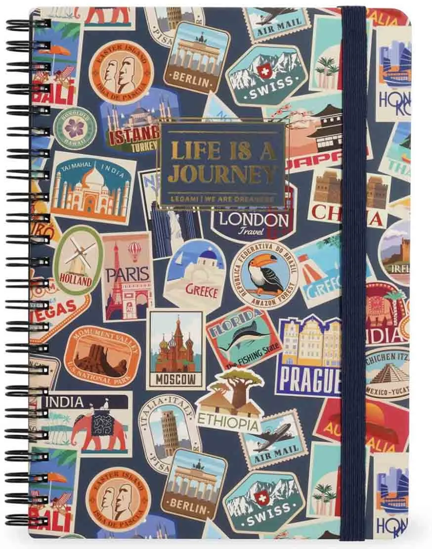 Notes sa spiralom TRAVEL STICKERS linije 29x21cm 