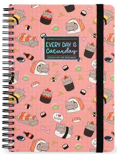 Notes sa spiralom SUSHI CAT linije 29x21cm 