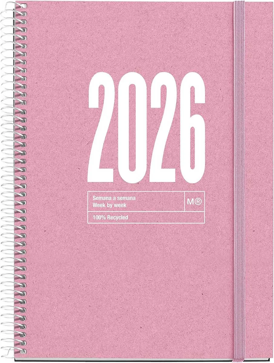 Datumirani planer MIQUELRIUS Pink 2026, 15x21cm (Eko) 