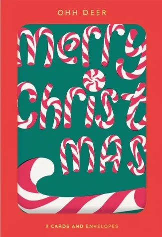 Set devet novogodišnjih i božićnih čestitki CANDY CANE 