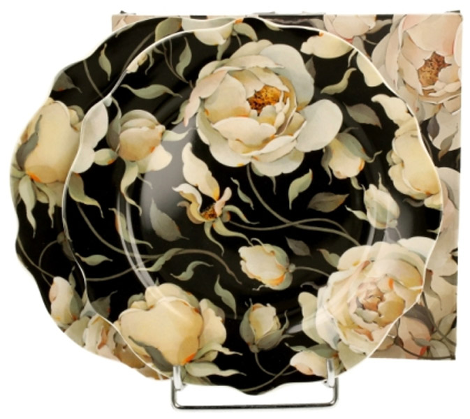 Set dva desertna tanjira  ENGLISH ROSES BLACK 