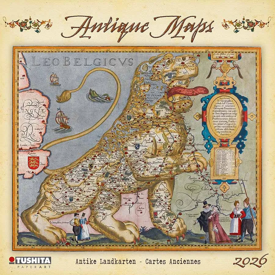 Zidni kalendar 2026 ANTIQUE MAPS 