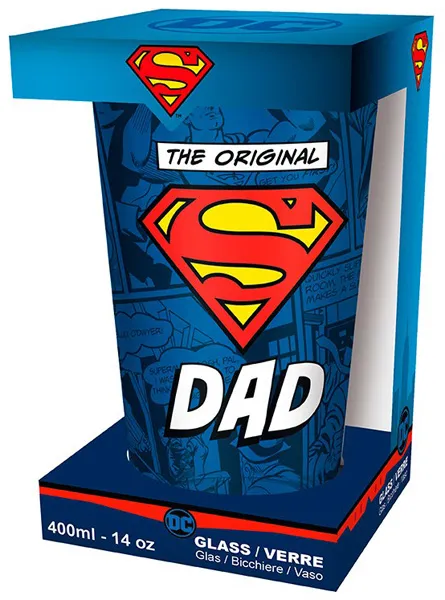 Velika staklena čaša SUPERMAN DAD 400ml 